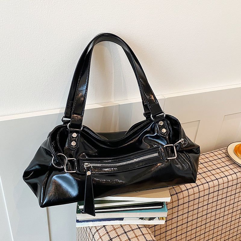 New Simple Pu Tote Bag Hot Girl Trendy Versatile Design Everyday Joker Commuter Bag