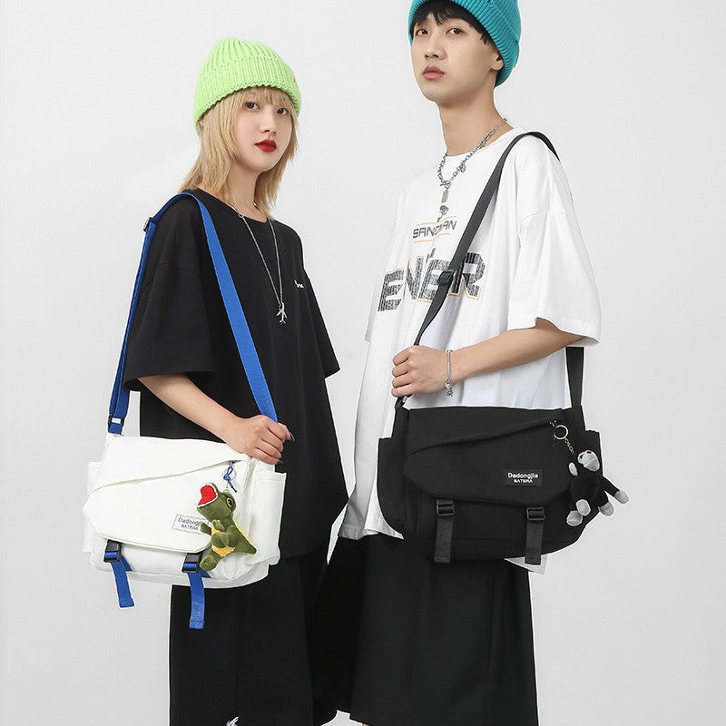 Japanese style workwear men's messenger bag waterproof nylon material casual all-match shoulder bag essential for daily travel travel