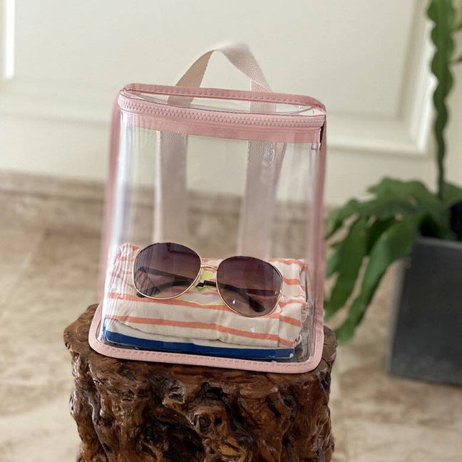 Transparent Waterproof Beach Bag with Cute Toys for Swimming and Travel - Perfect for Kids and Adults