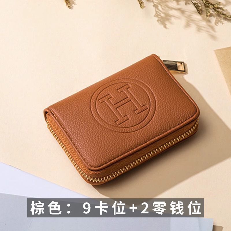 New Exquisite Small Multiple Card Slots Organ Zipper Card Holder Large Capacity Bank Card Document Package