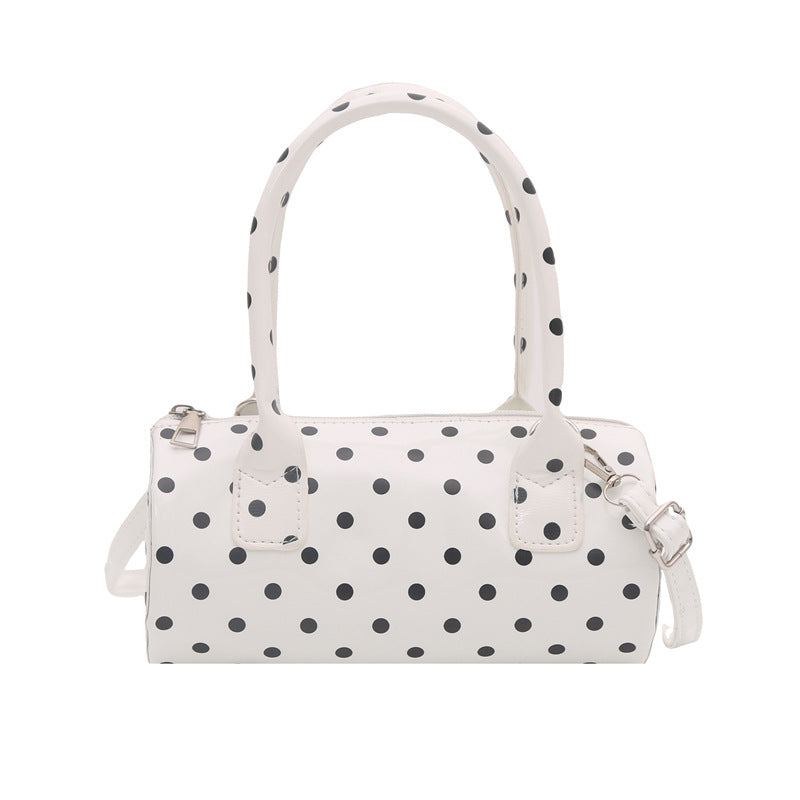 Polka Dot Bag Women's New French Retro Underarm Exquisite Portable round Bag