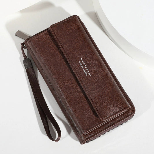 2025 New Men's Long Wallet with Multiple Card Slots, Large Capacity Phone Case, Casual Zipper Clutch for Daily Use