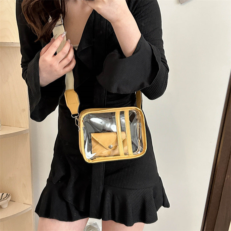 Spring and Summer New Special-Interest Design Trendy Cool Transparent Casual Shoulder Bag Fashion Trendy Simple Crossbody Small Square Bag