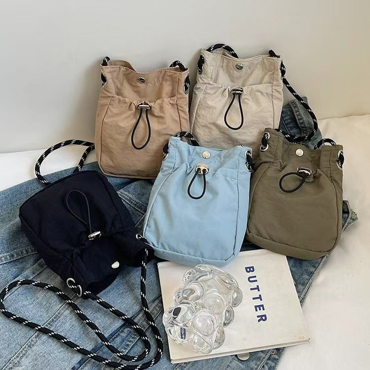 Spring New Women's Bag Nylon Casual Messenger Bag Convenient Travel Mobile Phone Bag Simple All-Match Shoulder Small Square Bag