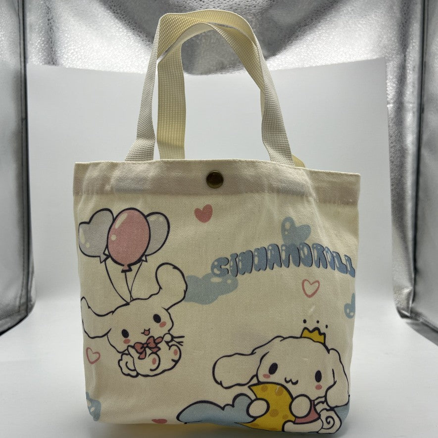 Striped Canvas Tote Bag with Custom Embroidery for Daily Use and Commuting
