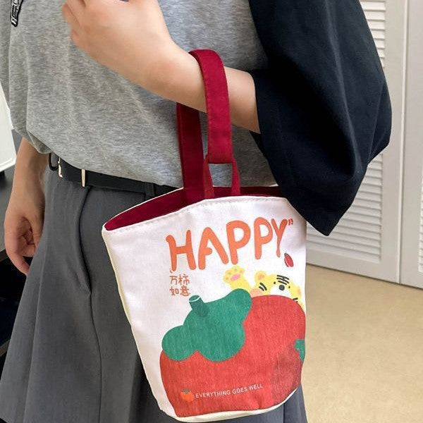 Cute cartoon rabbit baseball handbag, women's fashionable canvas large capacity shoulder bag, suitable for daily use and commuting's all-matching