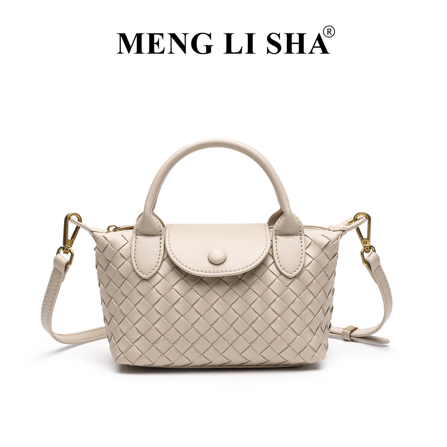 Woven Bag Women's Fashion Longchamps Bag Trendy One-Shoulder Crossbody Dumpling Bag Commuter's All-Matching Portable Small Square Bag