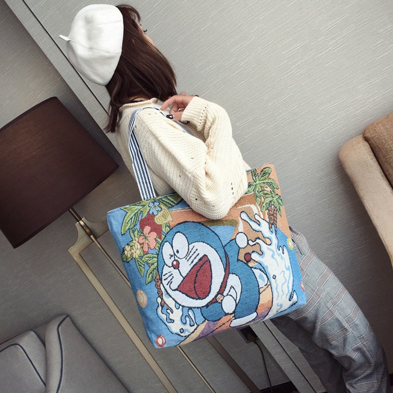 Outdoor Casual Shoulder Bag Women's Summer New Arrival Portable One-Shoulder Canvas