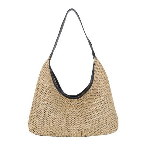 Retro Large Capacity Straw Woven Bag Women's New Vintage Weave Beach Underarm Bag Leisure Commuter Bag