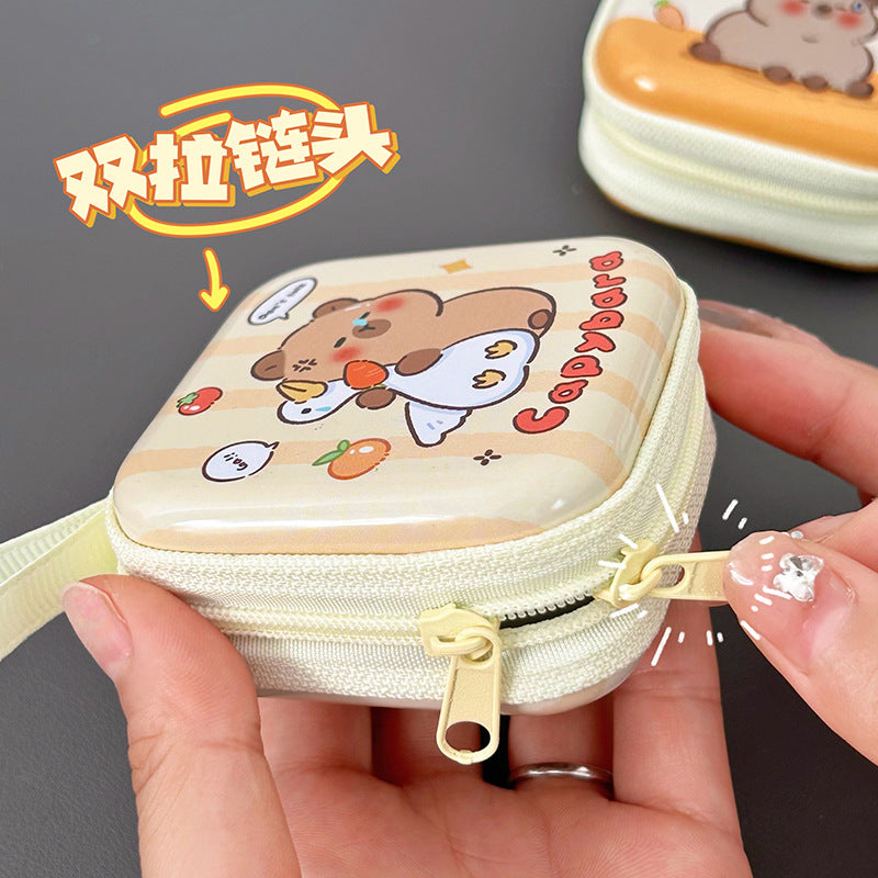 Coin Purse Capabala Mini Coin Pocket Portable Earphone Bag Cute Capybara Coin Key Case