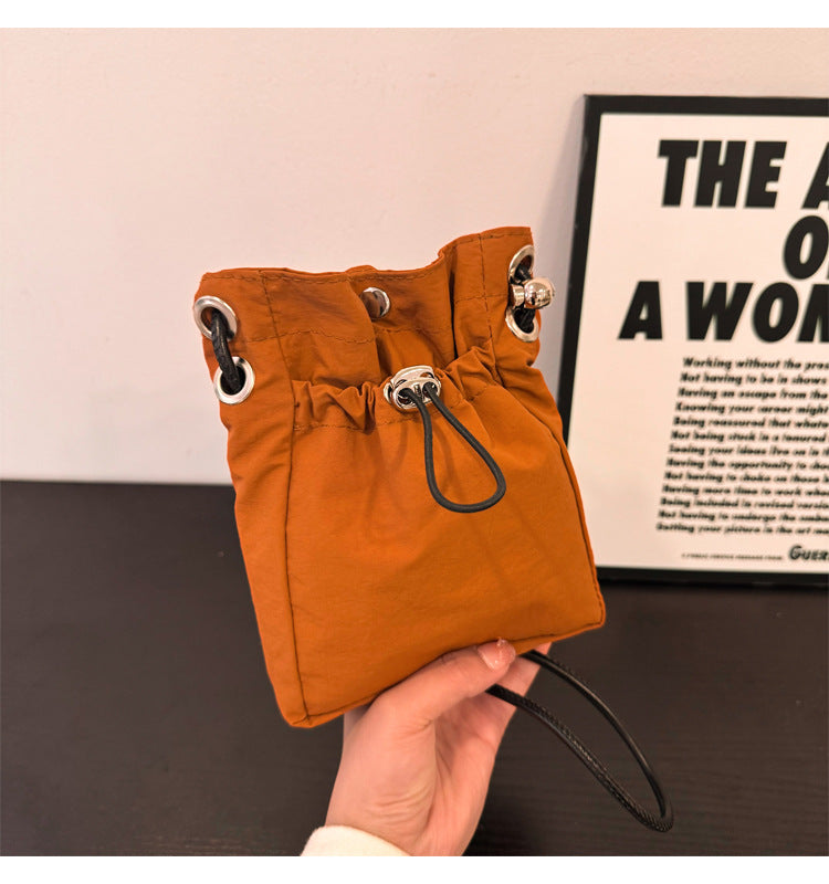 Casual Nylon Crossbody Phone Bag with Drawstring Closure, Lightweight and Stylish for Everyday Use