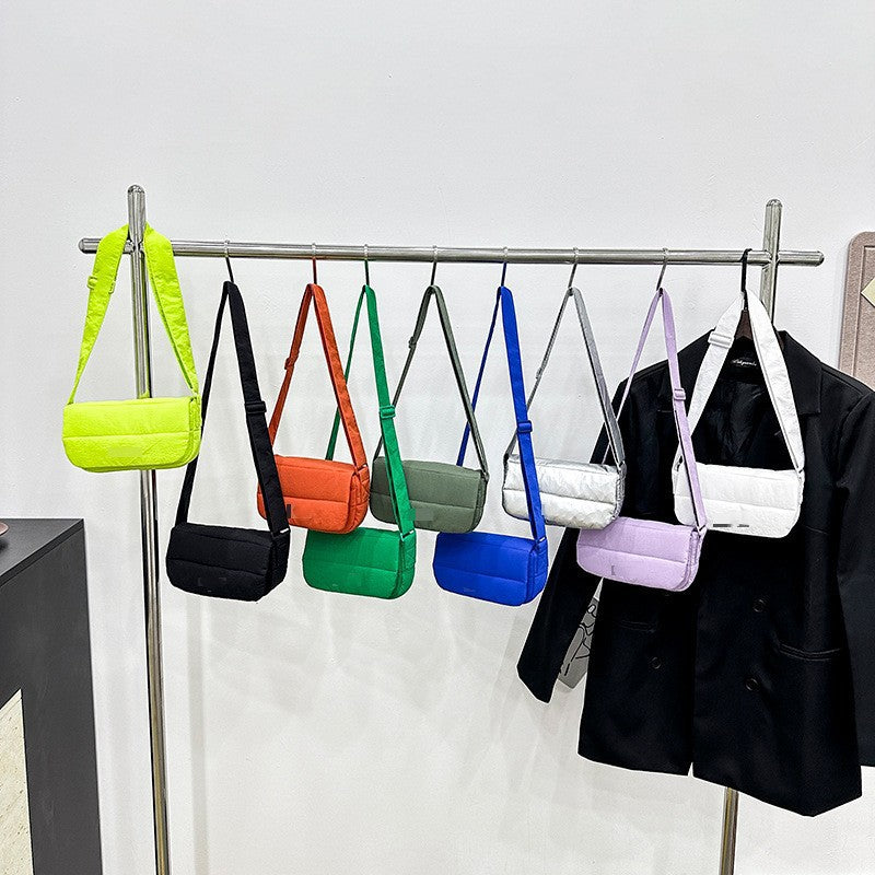 Fashion Quilted Messenger Bag Women's Simple and Practical Daily Shoulder Small Square Bag
