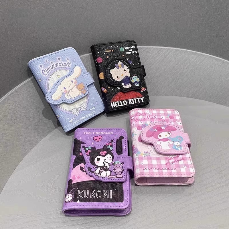 Sanrio Hellokitty Card Holder Women's Cute Cinnamoroll Babycinnamoroll Multi-Card Holder Card Case Clow M ID Storage Bag