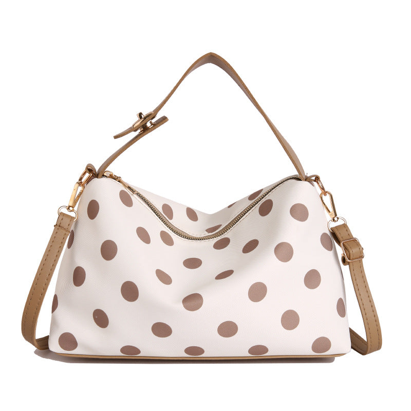 High-Grade Polka Dot Shoulder Bag New Fashion Simple Urban Style Commuter Messenger Bag Everyday Joker