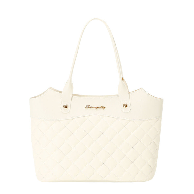 Stylish Quilted Tote Bag for Women with Elegant Embroidery Design and Spacious Interior