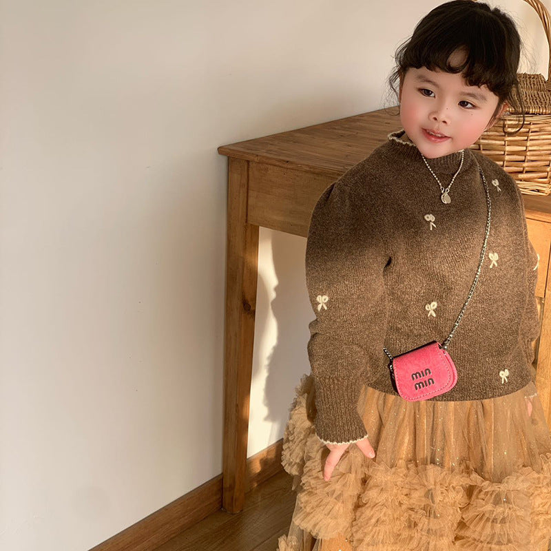 Mini Children Pouch All-Match Chic Chanel-Style Princess Chain Crossbody Change Earphone Bag Girls' Single-Shoulder Bag Tide