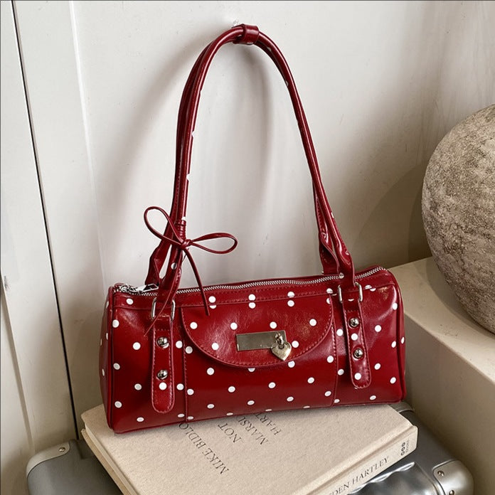 New polka dot fashionable underarm bag women's urban simple commute boston bag