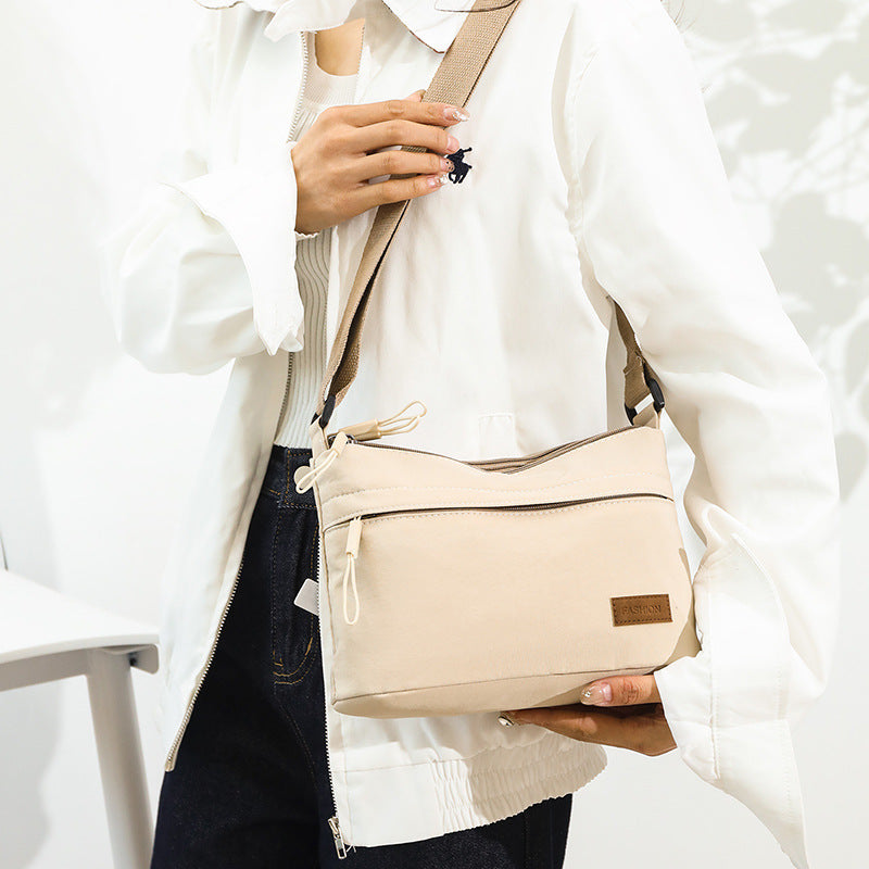 Multi-Compartment Women's Bag Casual Shoulder Stylish Simple and Versatile Lightweight Nylon Crossbody Cloth Bag Trendy