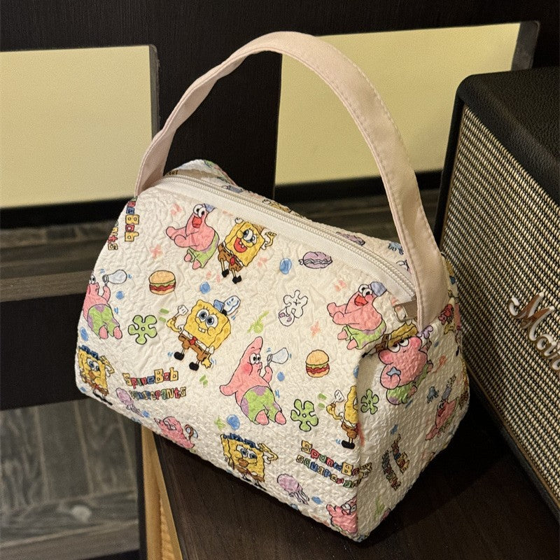 New Cartoon Sponge Baby Convenient Makeup Wash Bag Travel Storage Bag Large Capacity