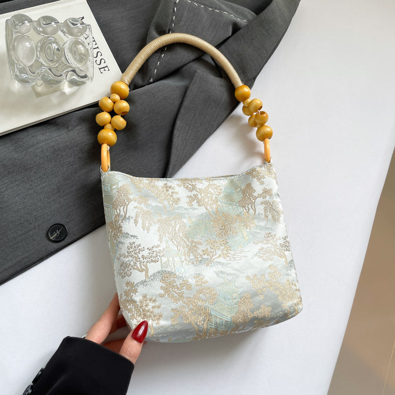 New Chinese Style Minority All-Match Underarm Bag Tote Bag for Women Summer New Good-looking Artistic Embroidered Shoulder Bag