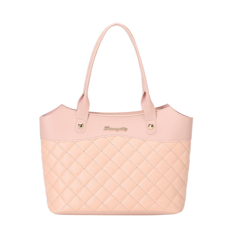 Stylish Quilted Tote Bag for Women with Elegant Embroidery Design and Spacious Interior