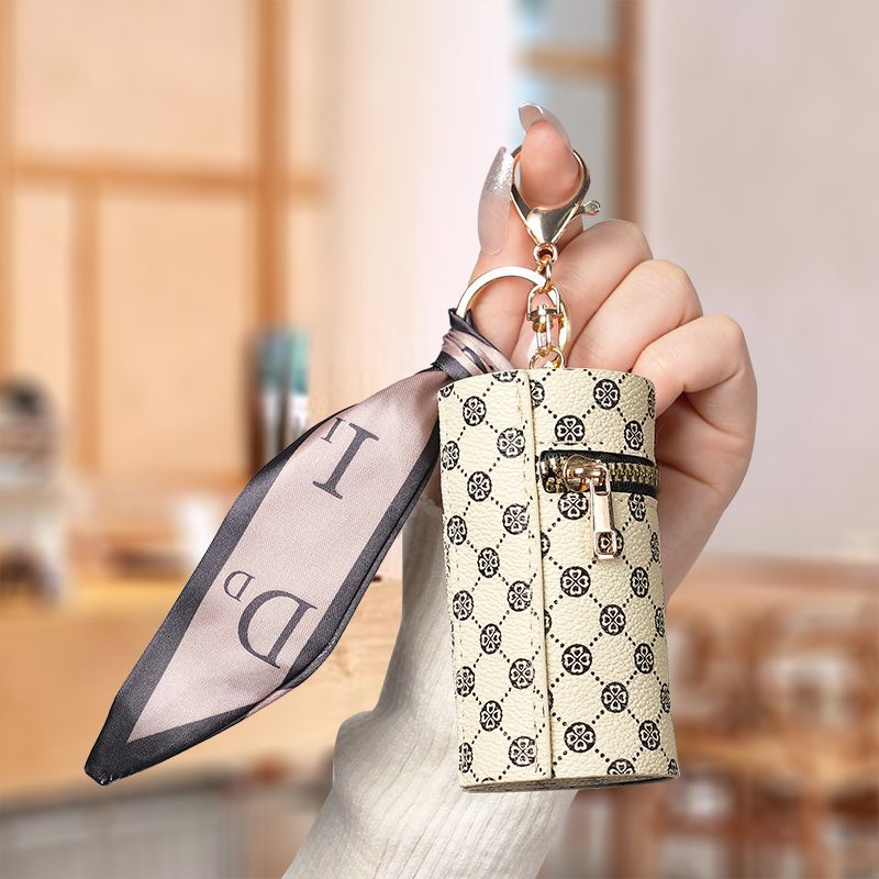 High Luxury Coin Purse Female Pendant Earphone Bag Lipstick Mini Keychain Bag Vintage Bucket Simple Pendant