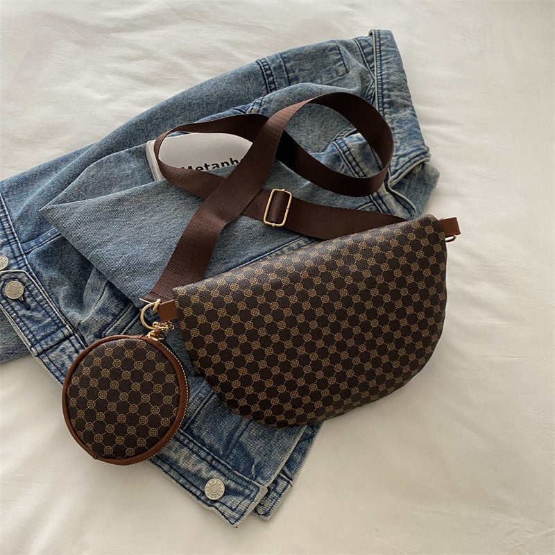 Trendy Fashion Women's Chest Bag Korean Style Retro Messenger Bag Large Capacity Trendy Simple Personality Waist Bag