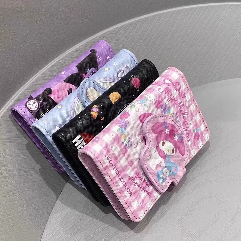 Sanrio Hellokitty Card Holder Women's Cute Cinnamoroll Babycinnamoroll Multi-Card Holder Card Case Clow M ID Storage Bag