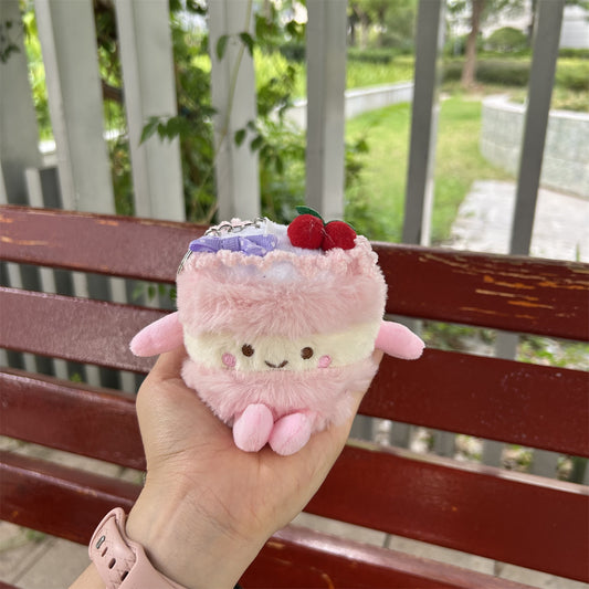 Women's Wallet Cute Smiley Plush Cake Hanging Bag Car Interior Decoration Children's Toy Prize Claw Doll