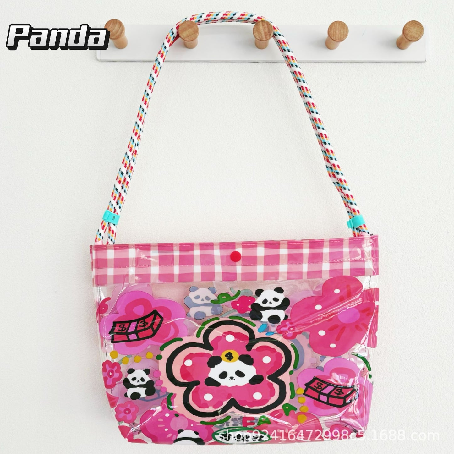 Cute Cartoon PVC Tote Bag with Waterproof Design, Large Capacity Shoulder Bag for Women and Girls, Perfect for Beach and Daily Use
