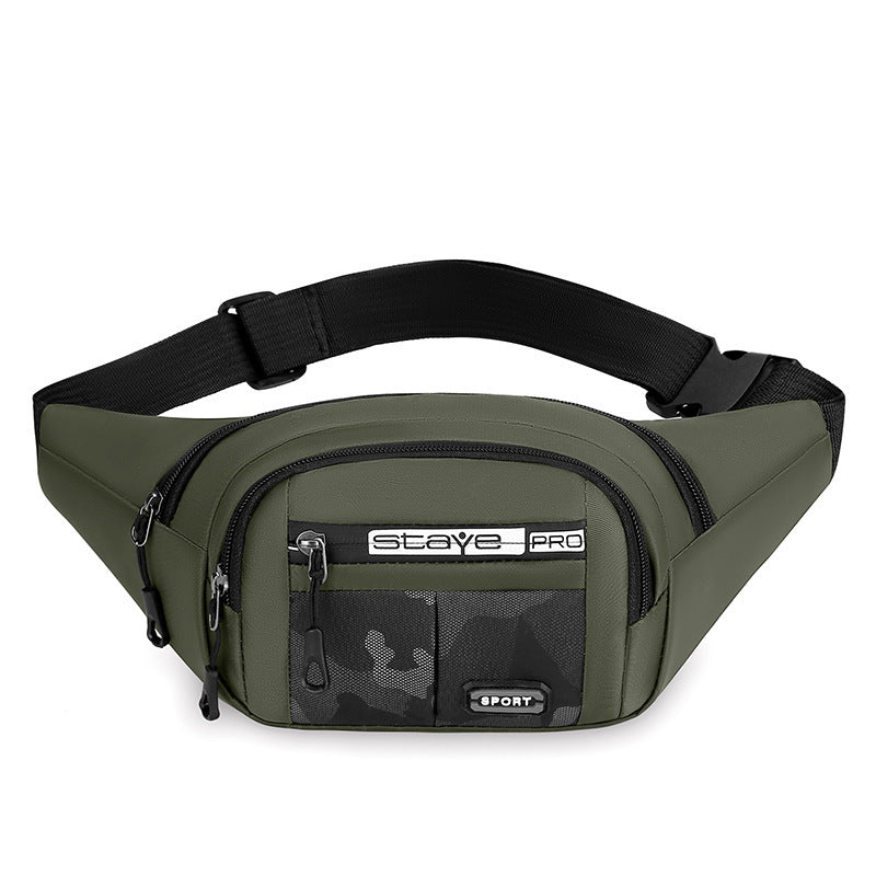 Men's Stylish and Versatile Waist Bag Lightweight Durable Multi-Pocket Outdoor Sports Trip Crossbody Bag