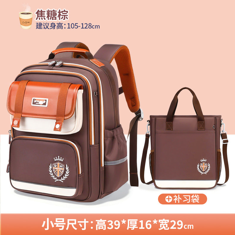 2026 New Kids Backpack for Grades 1-6, Lightweight & Ergonomic Design with Large Capacity, Breathable and Waterproof Oxford Fabric, British Style School Bag with Pencil Case and Study Bag Set