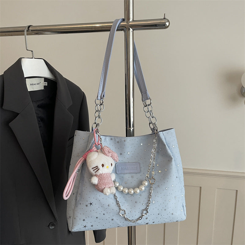 Korean Fashion Tote Bag Women's New Large Capacity Casual Shoulder Bag Temperament Wild Commuter Bag