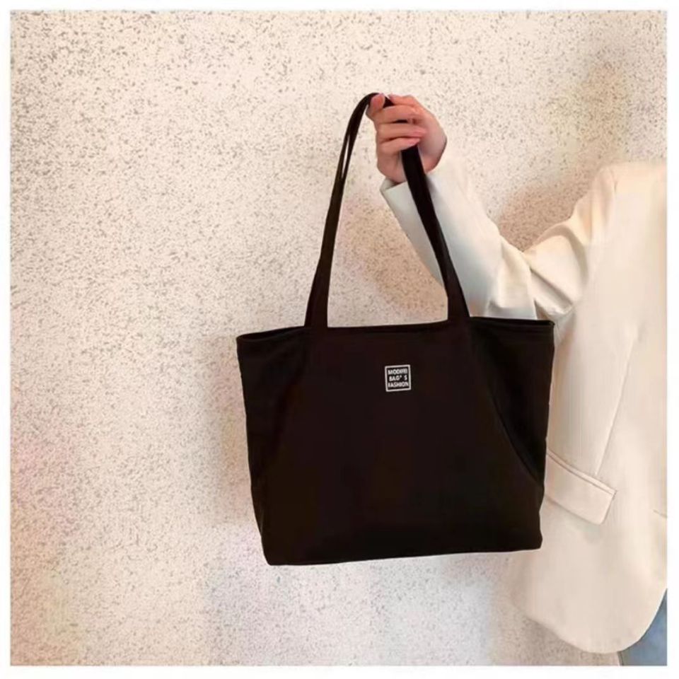 2024 Autumn Fashionable Tote Bag for Women, Large Capacity Waterproof Nylon Shoulder Bag with Zippered Inner Pocket and Open Pockets
