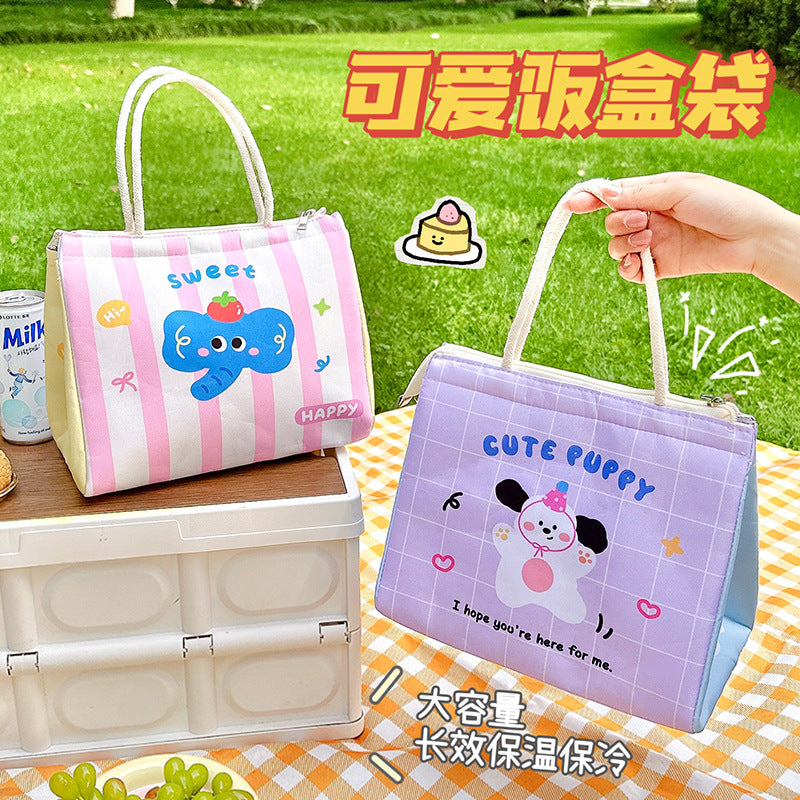Lunch Box Bag Student Office Worker Thermal Bag Storage Bento Bag Breakfast Cute Tote Rice Bag
