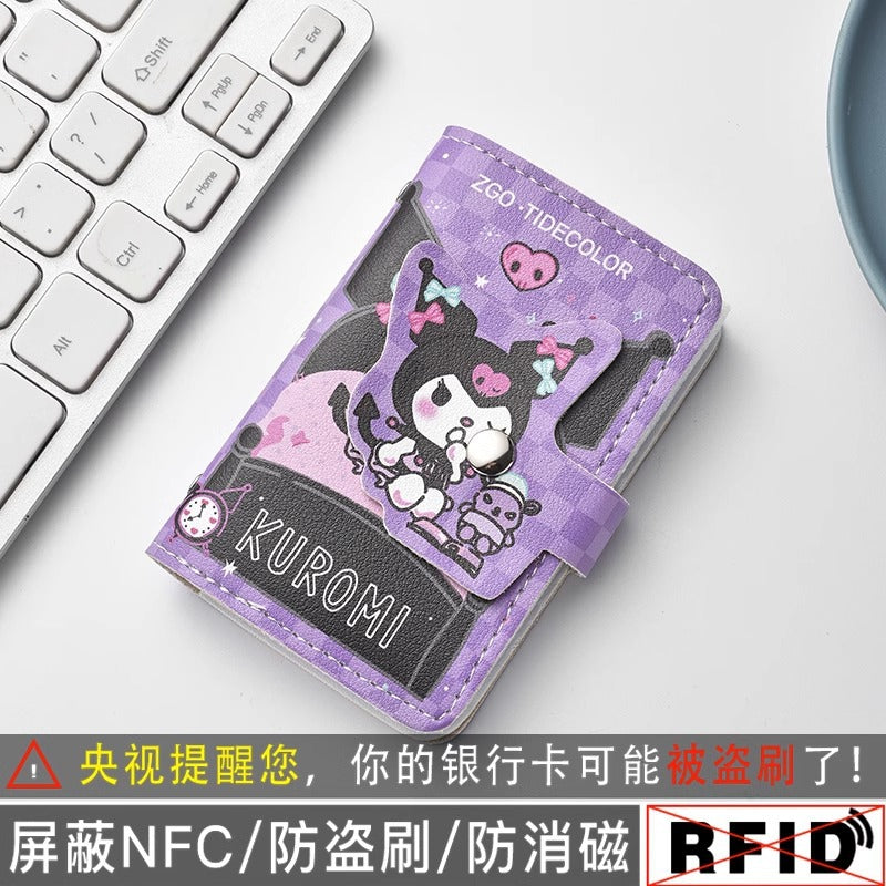 Sanrio Hellokitty Card Holder Women's Cute Cinnamoroll Babycinnamoroll Multi-Card Holder Card Case Clow M ID Storage Bag