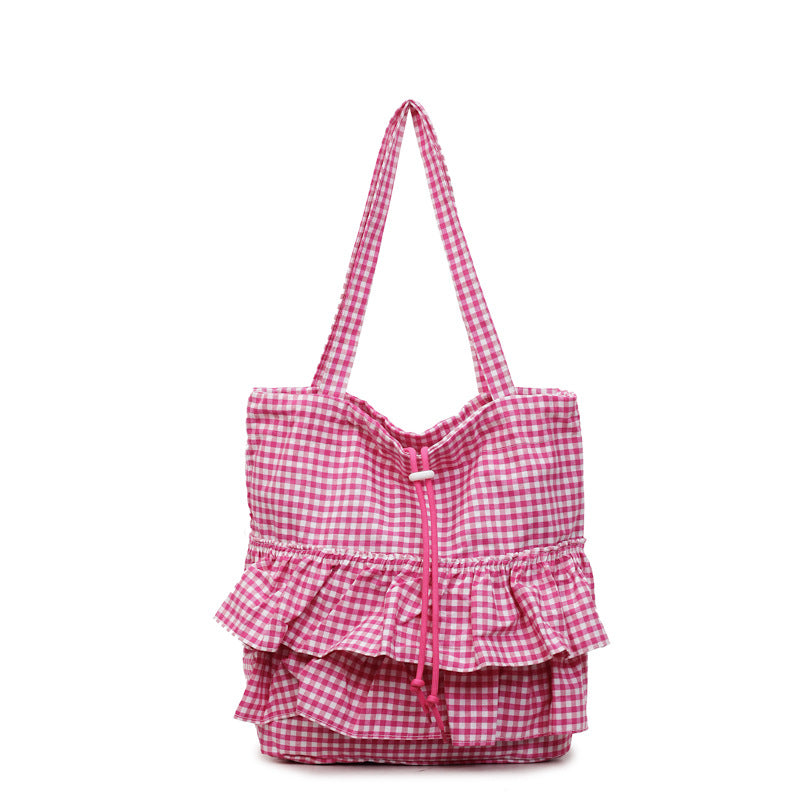 Tote Cloth Bags Women's New Commuter Plaid Fashion Simple Large Capacity Shoulder Bag