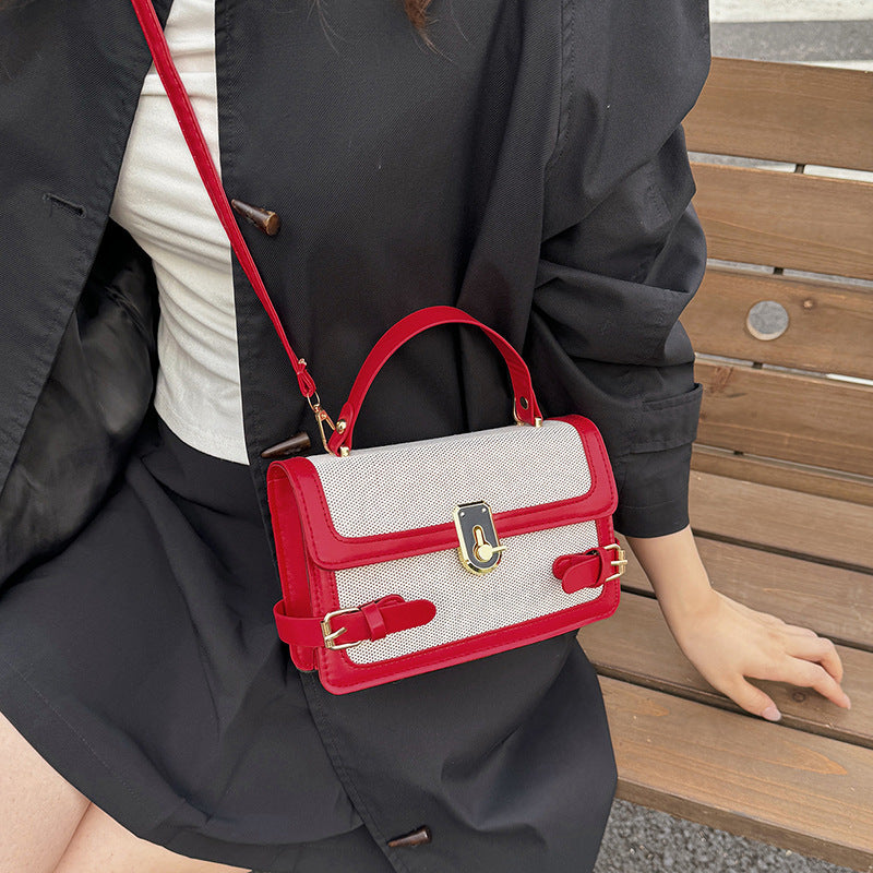 This Year's Popular New Trendy Contrast Color Western Style Ins Portable Shoulder Crossbody Ladies Square Pouch