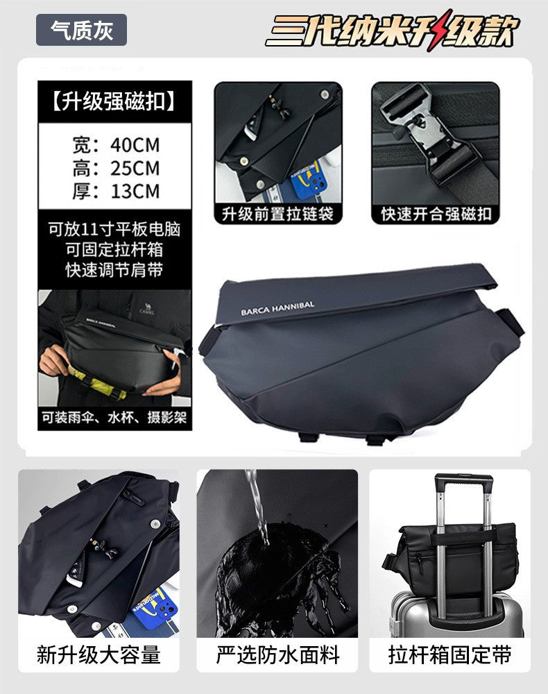 Men's Messenger Bag Commuter Bag Chest Bag Men's Messenger Bag Cycling Bag Motorcycle Backpack Sports Boys Shoulder Bag Fashion