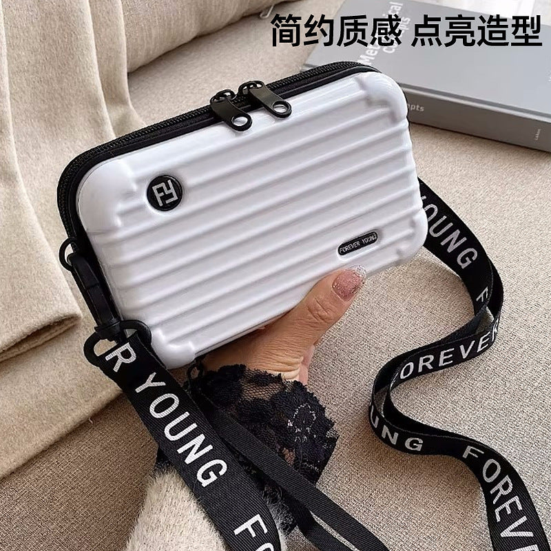 Stylish PC Hard Shell Cosmetic Bag with Adjustable Strap, Waterproof and Lightweight Travel Organizer for Everyday Use