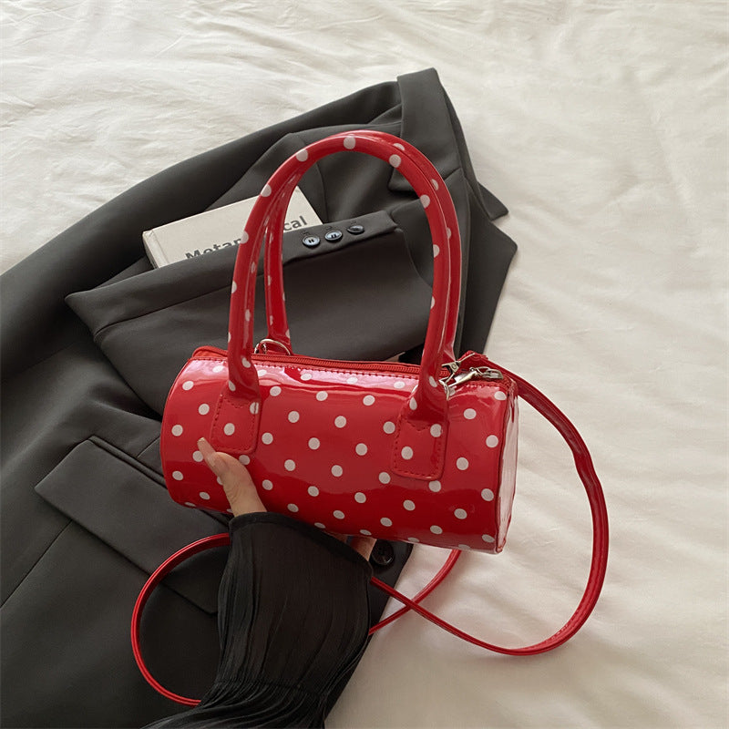 Polka Dot Bag Women's New French Retro Underarm Exquisite Portable round Bag