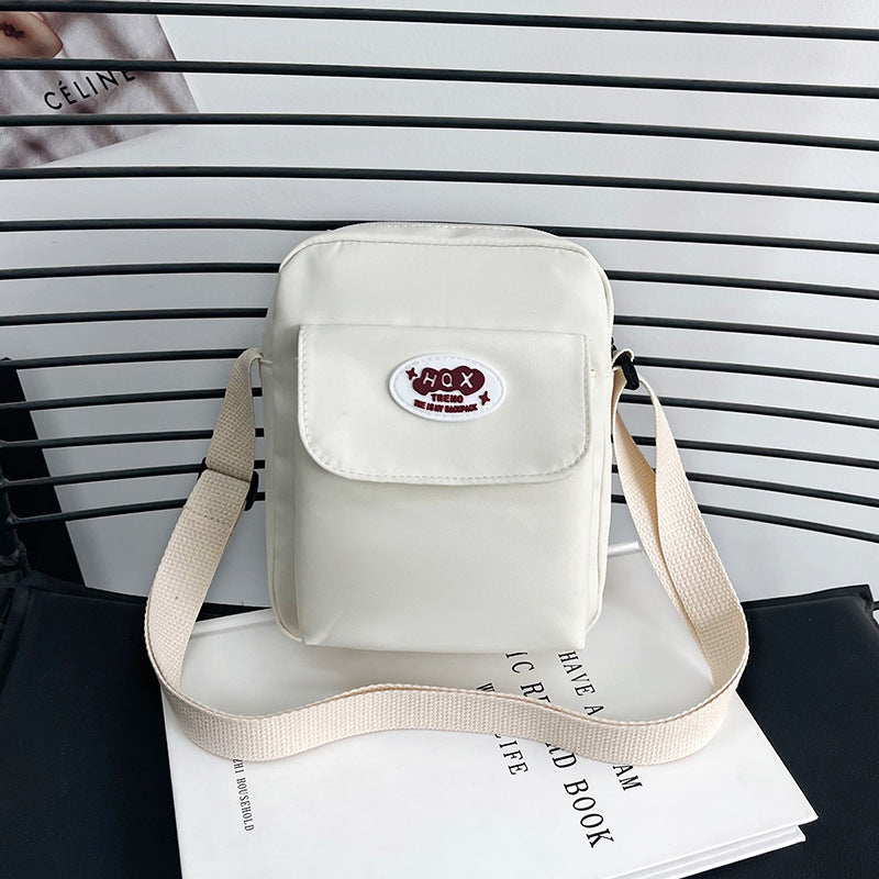 Cute Nylon Crossbody Bag for Women, Minimalist Japanese Style with Zipper Pocket and Adjustable Strap, Perfect for Daily Use and Student Fashion