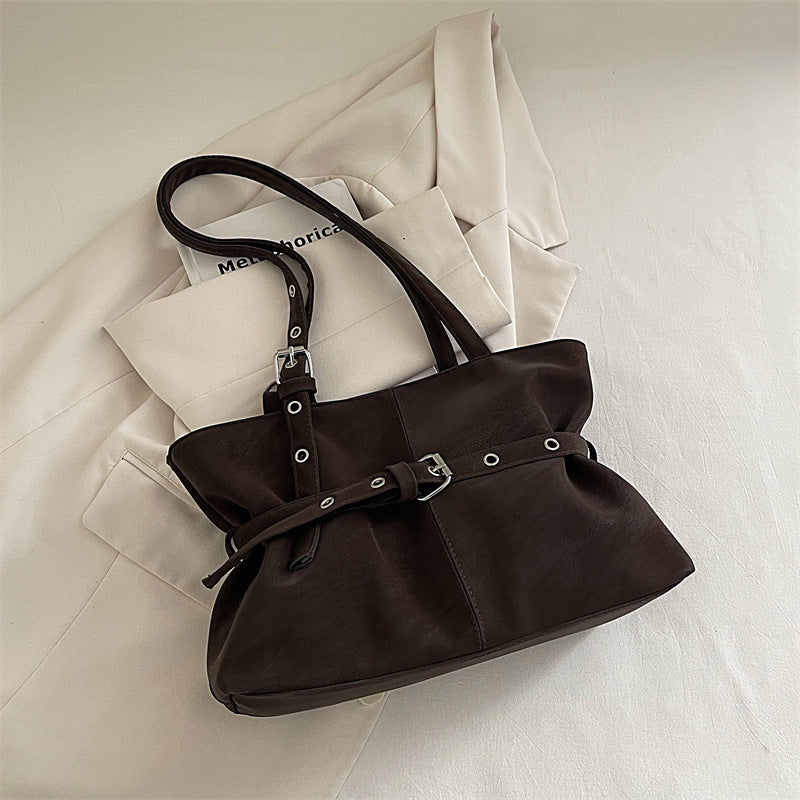 New Locomotive Style Underarm Bag Women's Korean-Style Large Capacity Commute Minimalist Shoulder Handbag