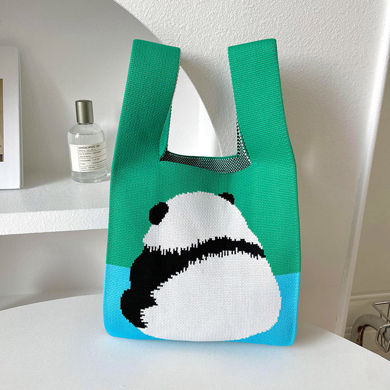 Vest Bag Women's Korean Knitted New Year Knitted Bag Hand Bag Knitted Oblique Bag