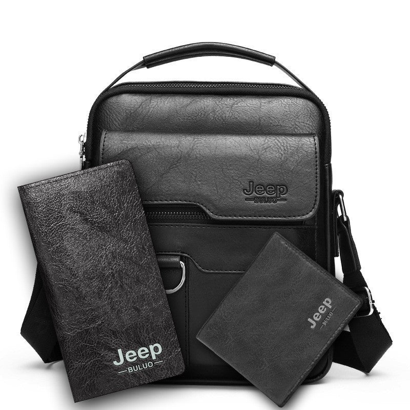 Retro Men's Shoulder Bag with Large Capacity, PU Leather Crossbody Bag for Business and Casual Use, Featuring Zipper Pockets and Stylish Stitching Design