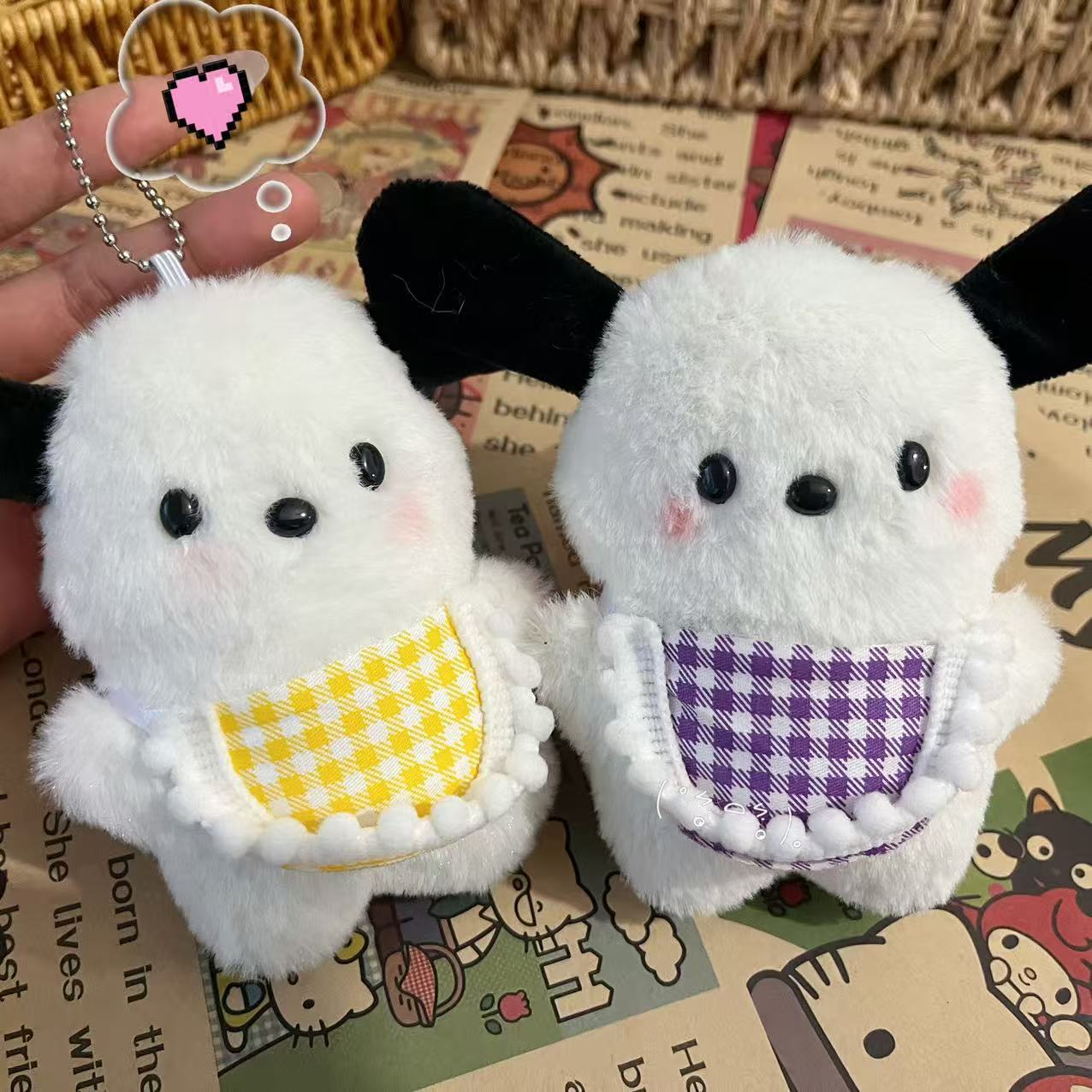 Cute Plush Pacha Dog Figurine Doll Handbag Pendant Creative Blush Puppy Doll Pendant