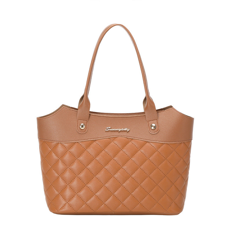 Stylish Quilted Tote Bag for Women with Elegant Embroidery Design and Spacious Interior