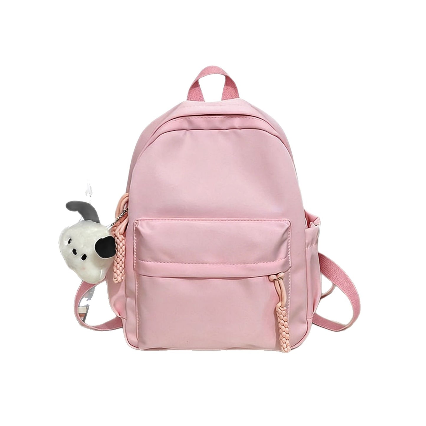Cute Minimalist Nylon Backpack for Students - Lightweight, Breathable, and Stylish with Braided Drawstring Design