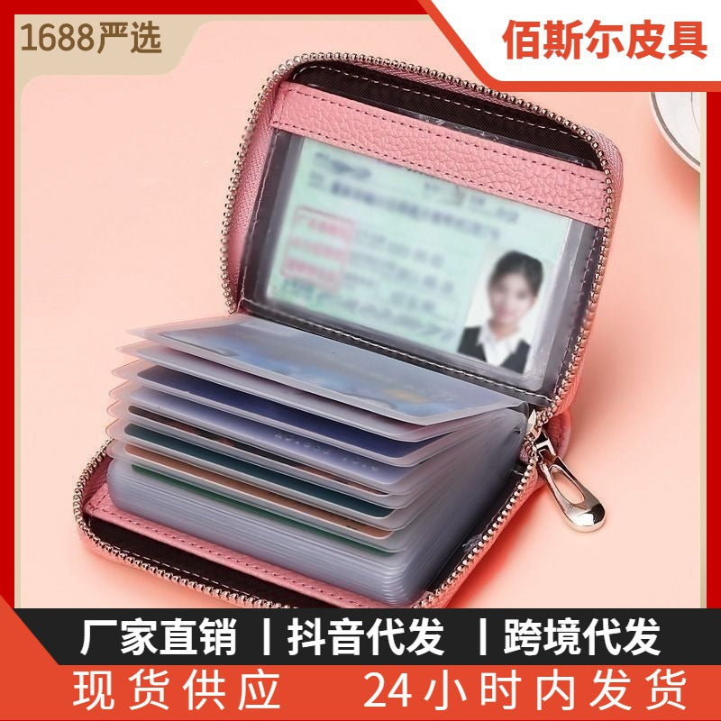 Cute Cartoon Bear Wallet with Multiple Card Slots and ID Window for Daily Use