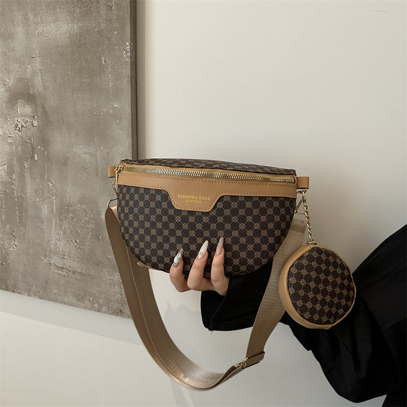 Trendy Fashion Women's Chest Bag Korean Style Retro Messenger Bag Large Capacity Trendy Simple Personality Waist Bag